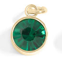 18K Gold PVD Stainless Steel Round Birthstone Charm 8mm May