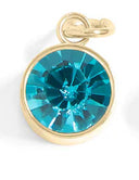 18K Gold PVD Stainless Steel Round Birthstone Charm 8mm December