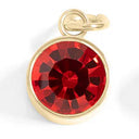 18K Gold PVD Stainless Steel Round Birthstone Charm 8mm July