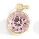 18K Gold PVD Stainless Steel Round Birthstone Charm 8mm October