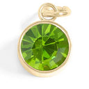 18K Gold PVD Stainless Steel Round Birthstone Charm 8mm August