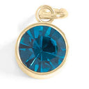 18K Gold PVD Stainless Steel Round Birthstone Charm 8mm March