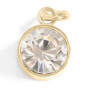 18K Gold PVD Stainless Steel Round Birthstone Charm 8mm April