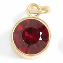 18K Gold PVD Stainless Steel Round Birthstone Charm 8mm January