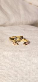 Open Pear Fluted Band Gold