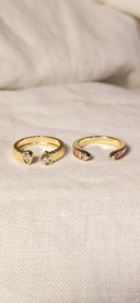 Open Pear Fluted Band Gold