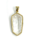 Clear rectangular gold outline charm