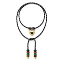 Nudo Gold Heart Lariat Black Cord
