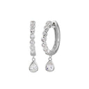Bezel Drop Huggies Silver