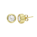 Bezel Diamond Studs Silver / Gold