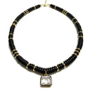 Black Outline Puka Necklace