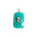 Natural Stone Amazonite Charm Rectangular