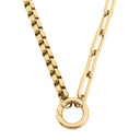 18k Gold PVD Stainless Steel Box Paperclip Charm Holder Necklace / CHN0161