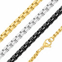 18K Gold PVD Stainless Steel Rounded Box Chain / CHN9952