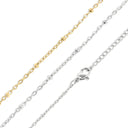 18K Gold PVD Stainless Steel Satellite Chain Necklace 16"+2"