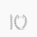 14KW 1.90 Ctw Inside Out Diamond Oval Earring Hoop