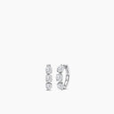 14KW 2.00 Ctw Distance Diamond Ov Shape Earring Huggies