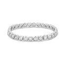Mini Stretchy Bezel Heart Bracelet Silver