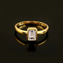 0.56 CT LAB DIAMOND & 14k YELLOW GOLD LAB OCTAGON SOLITAIRE RING