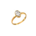 0.62 CT LAB DIAMOND & 14k YELLOW GOLD LAB OVAL SOLITAIRE RING
