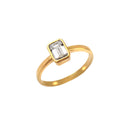 0.56 CT LAB DIAMOND & 14k YELLOW GOLD LAB OCTAGON SOLITAIRE RING