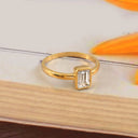 0.56 CT LAB DIAMOND & 14k YELLOW GOLD LAB OCTAGON SOLITAIRE RING