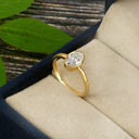 0.62 CT LAB DIAMOND & 14k YELLOW GOLD LAB OVAL SOLITAIRE RING