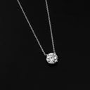1.00 CT LAB GROWN DIAMOND & 14 K WHITE GOLD NECKLACE