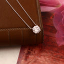 1.00 CT LAB GROWN DIAMOND & 14 K WHITE GOLD NECKLACE