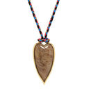 Stone long Heart in cord necklace