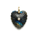Textured Stone Heart Charms