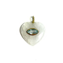 Moonstone heart charm Marquise citrine