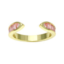 Open Baguette Band Gold Pink