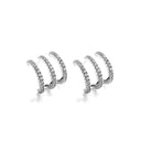 Triple Row Cage Hoops Silver