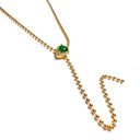 Side drop bead lariat Gold Silver