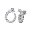 Open Swirl Diamond Hoop Silver