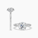14KW 2.10 Ctw Classic Engagement Ring (2.00 Ctw Round Center) With Hidden Halo