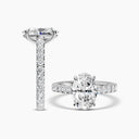 14KW 1.00 Ctw Semi Mount Classic Diamond Engagement Ring (3.00 Ctw Oval Center)