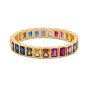 Rainbow Emerald Shape Stretchy Bracelet