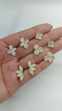 Lotus earrings Pk/ gold silver
