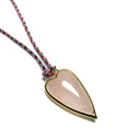 Stone long Heart in cord necklace