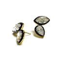 Marquise and Drop Black Outline Earrings