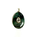 Natural Stone Raw Emerald Charm Large Drop