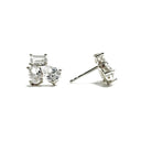Classic Cluster Stone Studs Gold -silver