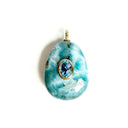 Larimar natural stone pk/2