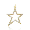 Pave outline star charm Gold