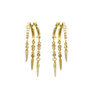 Triple Hoop Spikes Earrings Gold
