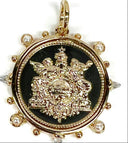 Black and gold Coin Charm