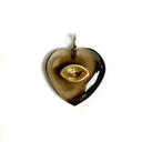 Natural Stone Smokey Quartz Charm Heart