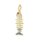 Fish pave Bone Charm Pak/2